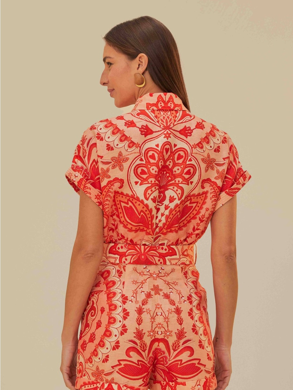 Red Jaipur Romper